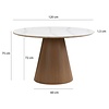 Bezel Marmer/Walnoot Eettafel Rond Ø120 cm