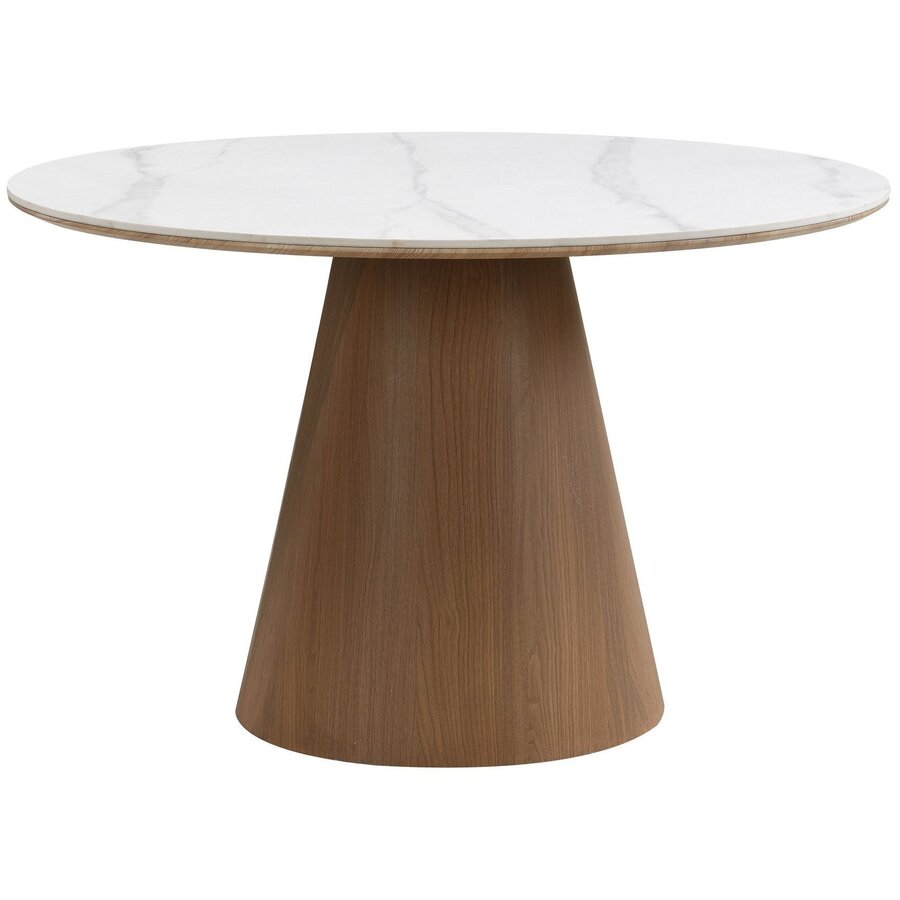 Bezel Marmer/Walnoot Eettafel Rond Ø120 cm
