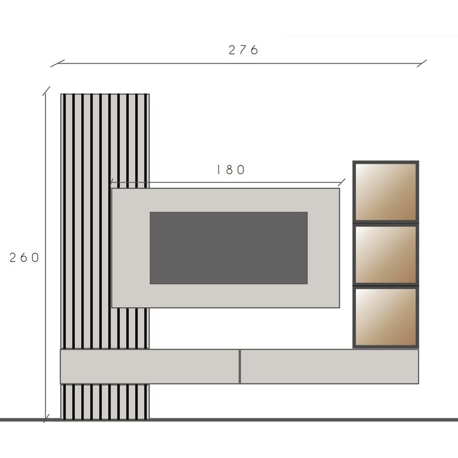 Infinity 2.0 Brons/Cashmere/Eiken TV Meubel Set 231