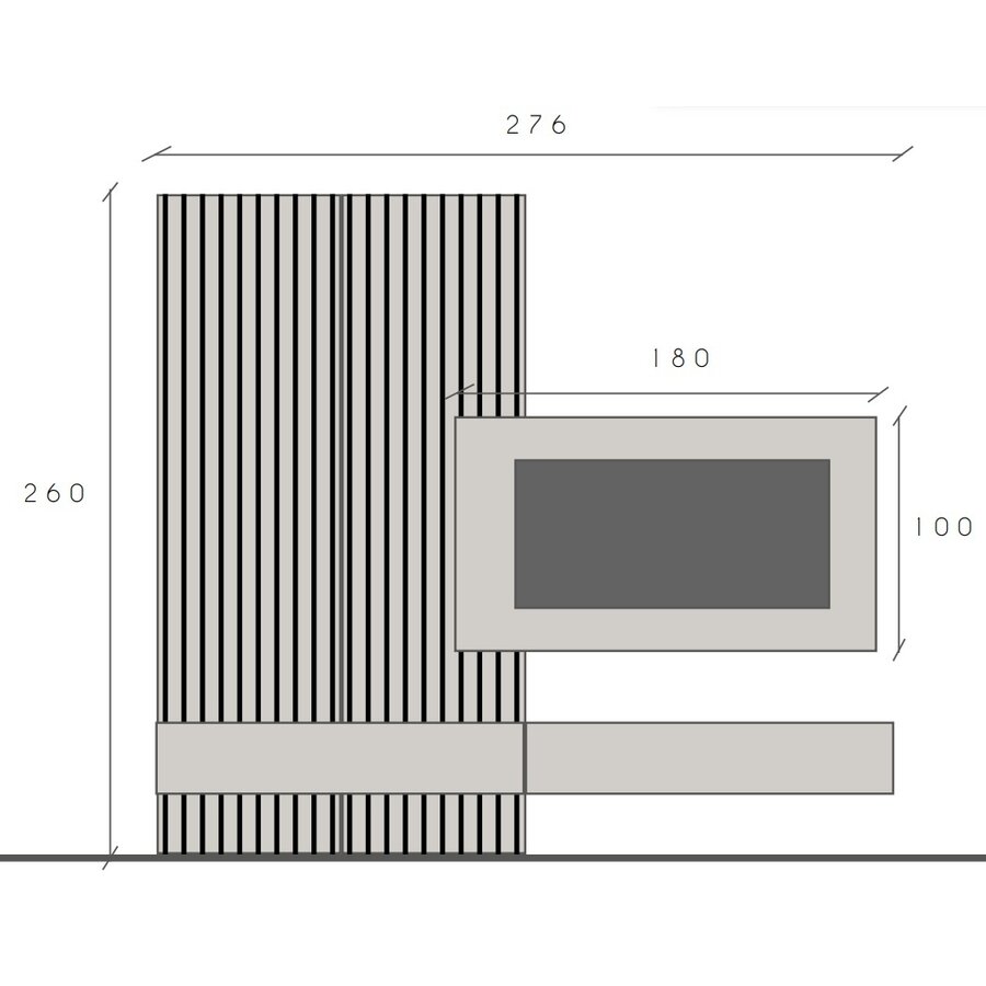 Infinity 2.0 Lava/Travertin/Eiken TV Meubel Set 232