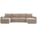Innovation Living Norum Mocha U-Vorm Slaapbank Gebogen Armleuningen
