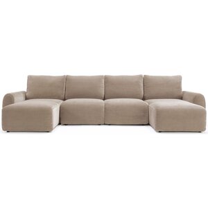 Innovation Living Norum Mocha U-Vorm Slaapbank Gebogen Armleuningen