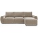 Norum Mocha Slaapbank met Chaise Longue Gebogen Armleuningen