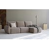 Norum Mocha Slaapbank met Chaise Longue Gebogen Armleuningen