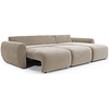 Norum Mocha Slaapbank met Chaise Longue Gebogen Armleuningen
