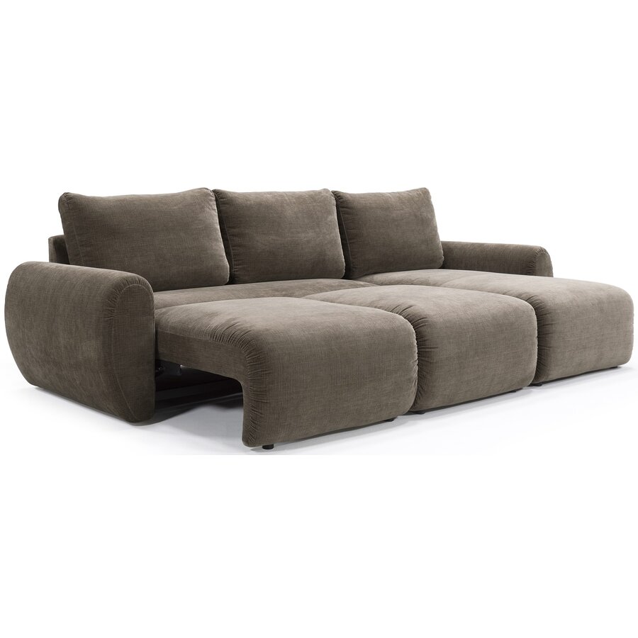 Norum Cederbruin Slaapbank met Chaise Longue Gebogen Armleuningen