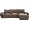Norum Cederbruin Slaapbank met Chaise Longue Gebogen Armleuningen