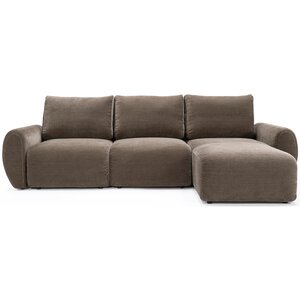 Innovation Living Norum Cederbruin Slaapbank met Chaise Longue Gebogen Armleuningen Innovation Living Norum Cederbruin Slaapbank met Chaise Longue Gebogen Armleuningen