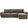 Norum Cederbruin Slaapbank met Chaise Longue Gebogen Armleuningen