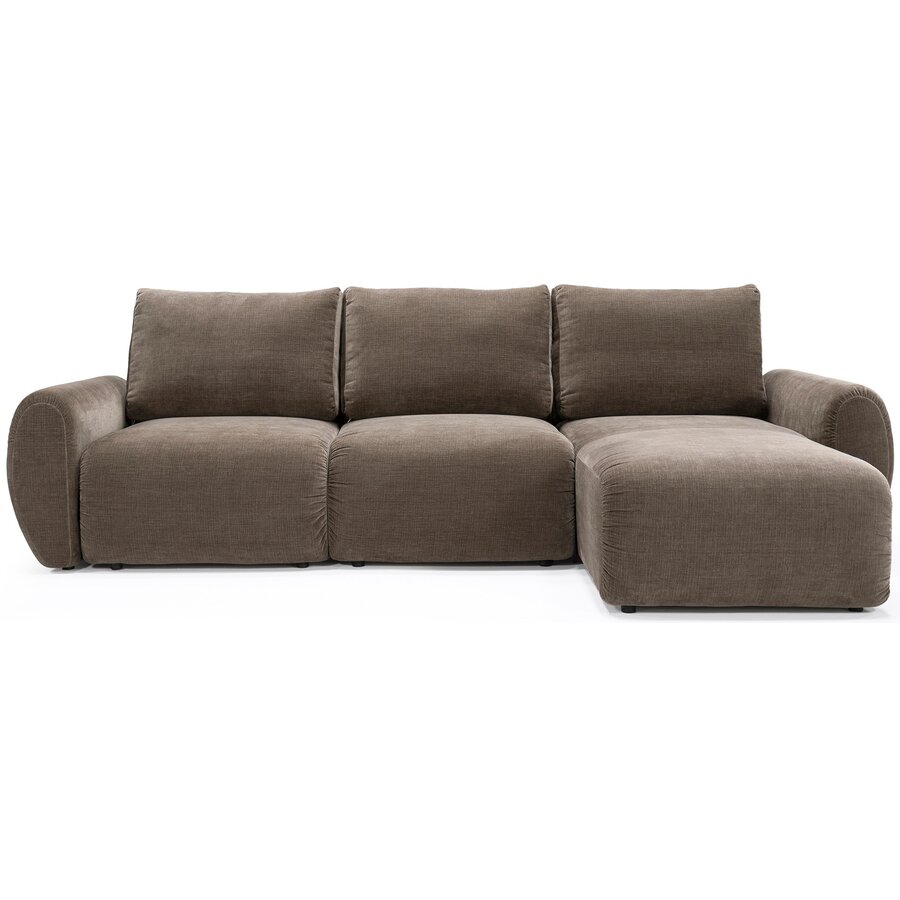Norum Cederbruin Slaapbank met Chaise Longue Gebogen Armleuningen