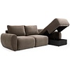 Norum Cederbruin Slaapbank met Chaise Longue Gebogen Armleuningen
