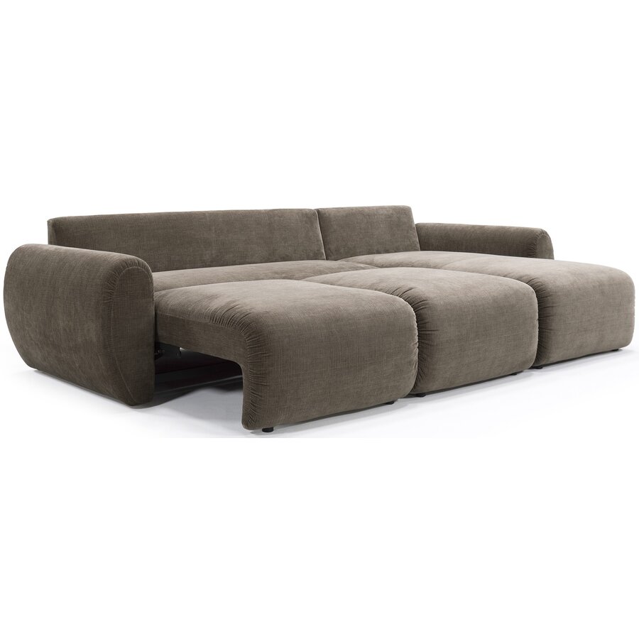 Norum Cederbruin Slaapbank met Chaise Longue Gebogen Armleuningen