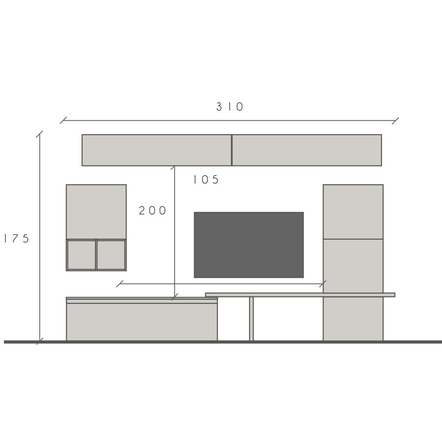 Infinity 2.0 Argilla/Brons/Eiken TV Meubel Set 251 Infinity 2.0 Argilla/Brons/Eiken TV Meubel Set 251
