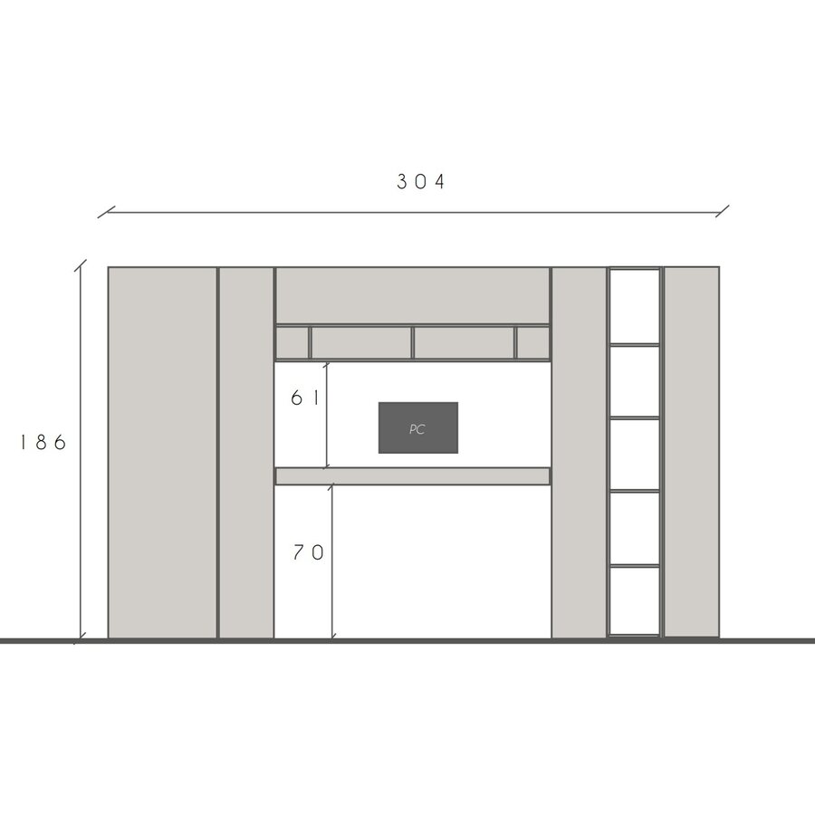 Infinity 2.0 Cashmere/Eiken Werkkamer Set 267 Infinity 2.0 Cashmere/Eiken Werkkamer Set 267