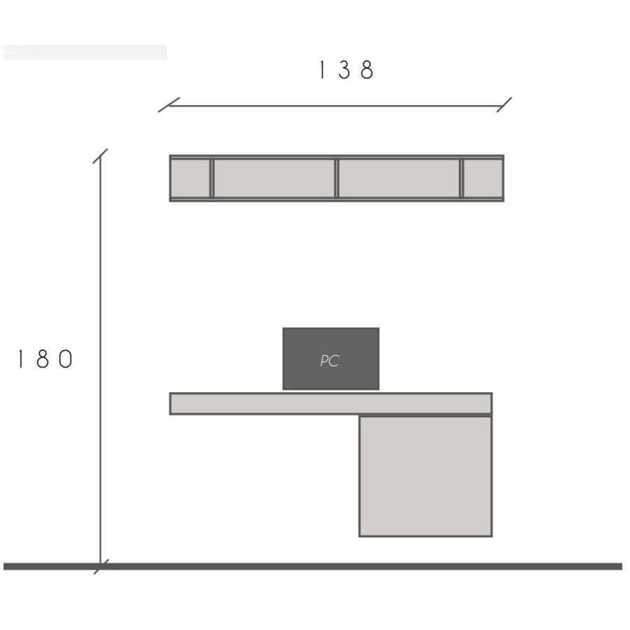 Infinity 2.0 Hoogglans Wit/Eiken Werkkamer Set 272 Infinity 2.0 Hoogglans Wit/Eiken Werkkamer Set 272