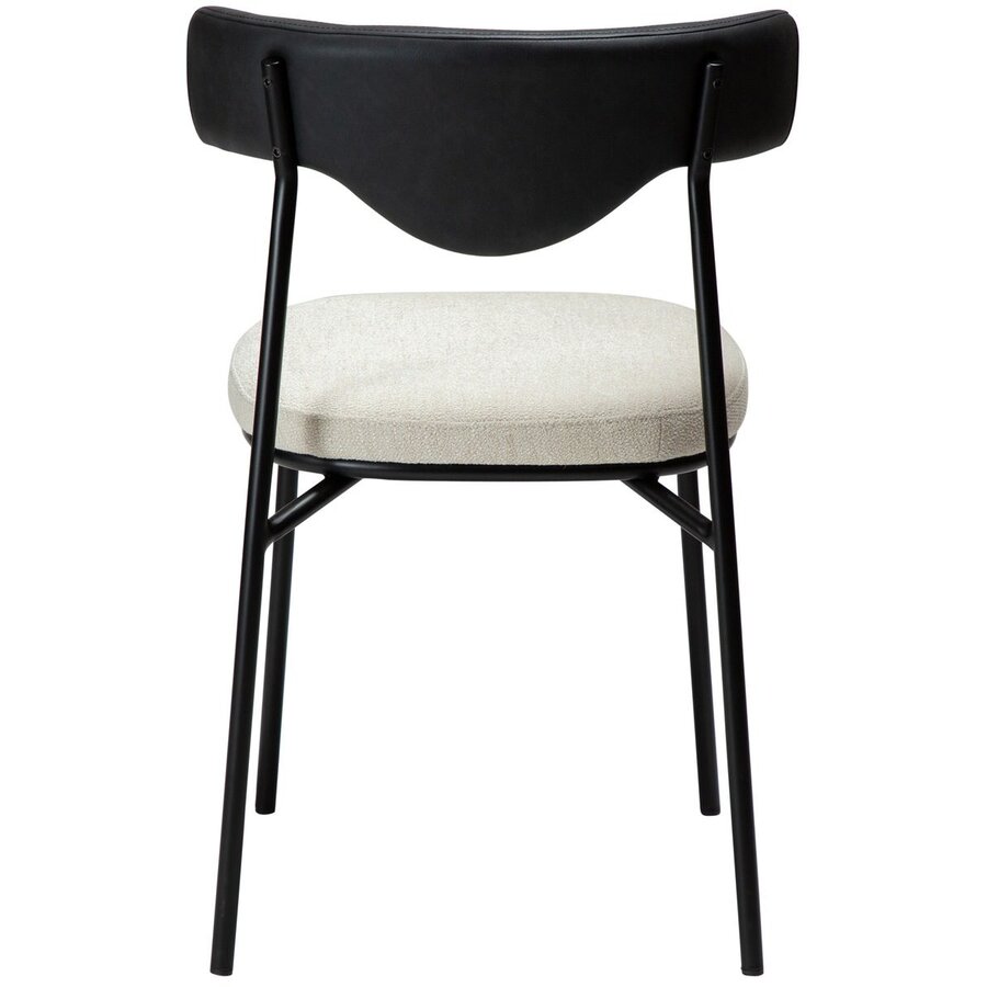 Lobe Eetkamerstoel Beige Bouclé / Zwart Kunstleer