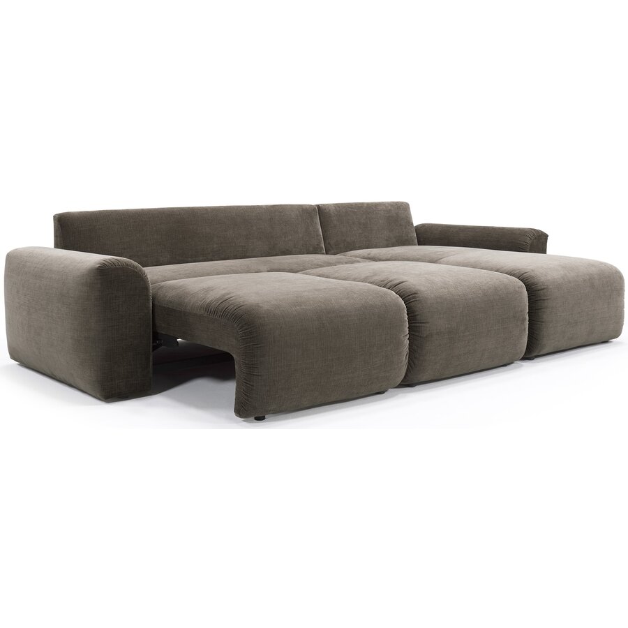 Norum Cederbruin Slaapbank met Chaise Longue Chunky Armleuningen