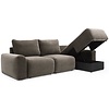 Norum Cederbruin Slaapbank met Chaise Longue Chunky Armleuningen