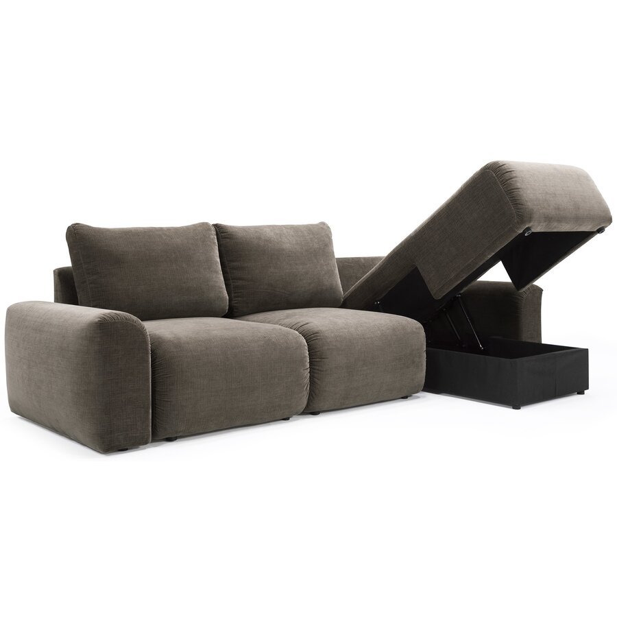 Norum Cederbruin Slaapbank met Chaise Longue Chunky Armleuningen