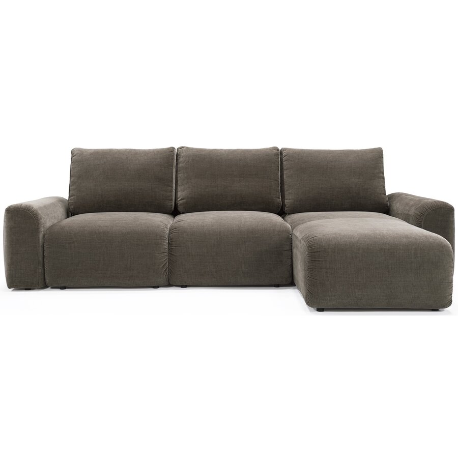 Norum Cederbruin Slaapbank met Chaise Longue Chunky Armleuningen