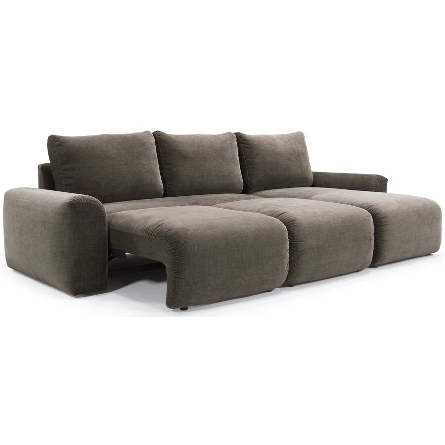 Norum Cederbruin Slaapbank met Chaise Longue Chunky Armleuningen