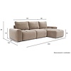 Norum Cederbruin Slaapbank met Chaise Longue Chunky Armleuningen