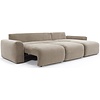 Norum Mocha Slaapbank met Chaise Longue Chunky Armleuningen