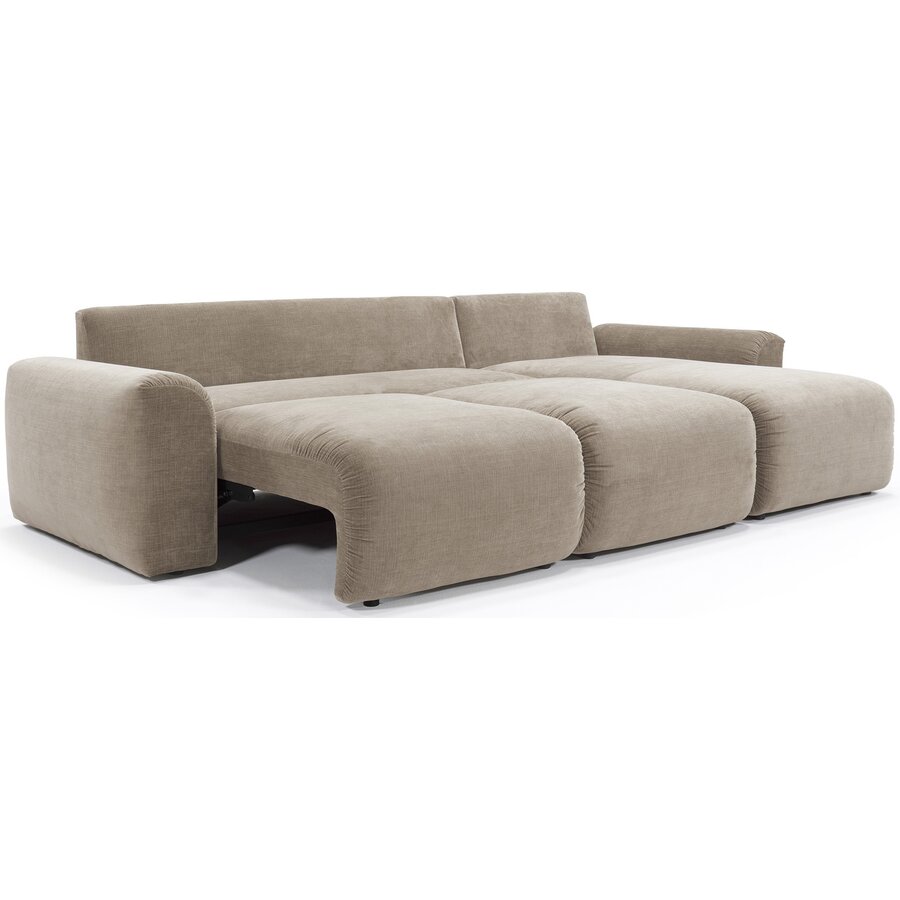 Norum Mocha Slaapbank met Chaise Longue Chunky Armleuningen