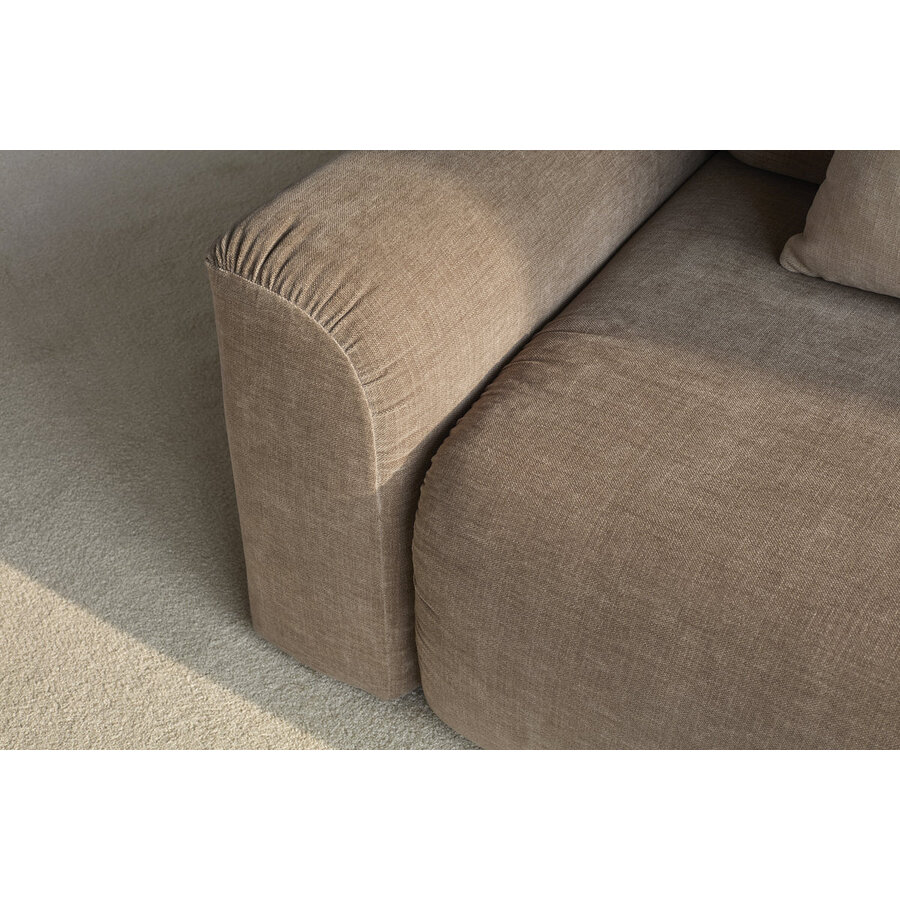 Norum Mocha Slaapbank met Chaise Longue Chunky Armleuningen