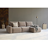 Norum Mocha Slaapbank met Chaise Longue Chunky Armleuningen