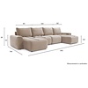 Norum Cederbruin U-Vorm Slaapbank Chunky Armleuningen Norum Cederbruin U-Vorm Slaapbank Chunky Armleuningen