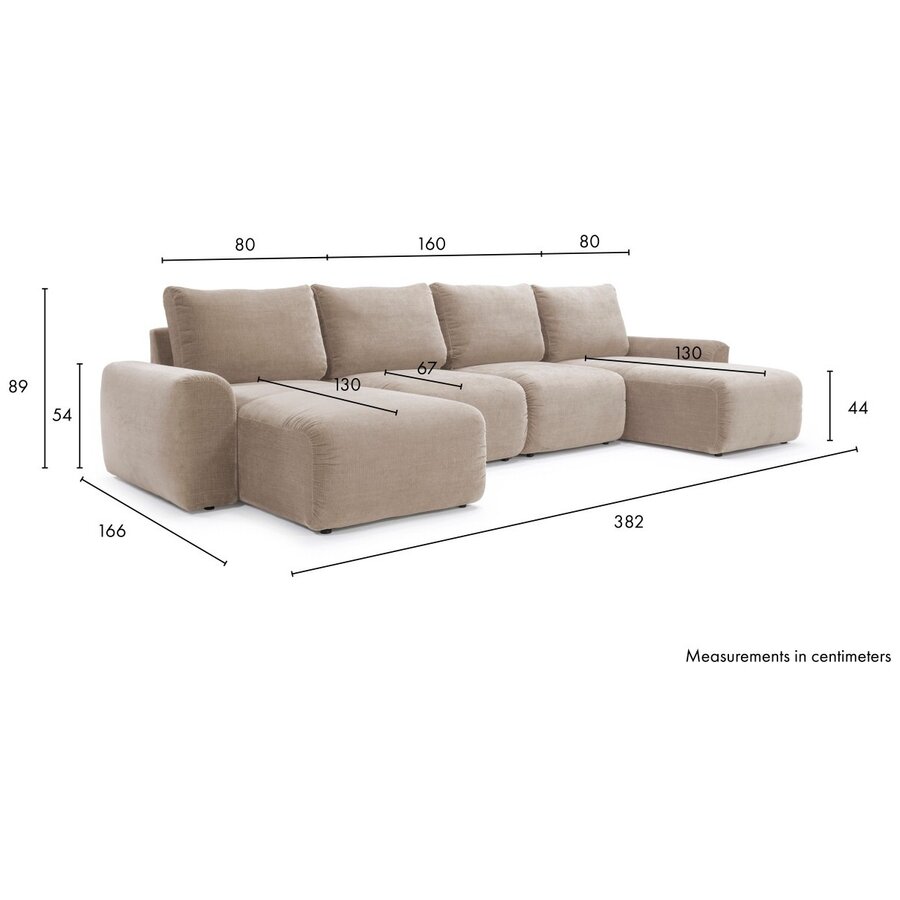 Norum Cederbruin U-Vorm Slaapbank Chunky Armleuningen Norum Cederbruin U-Vorm Slaapbank Chunky Armleuningen