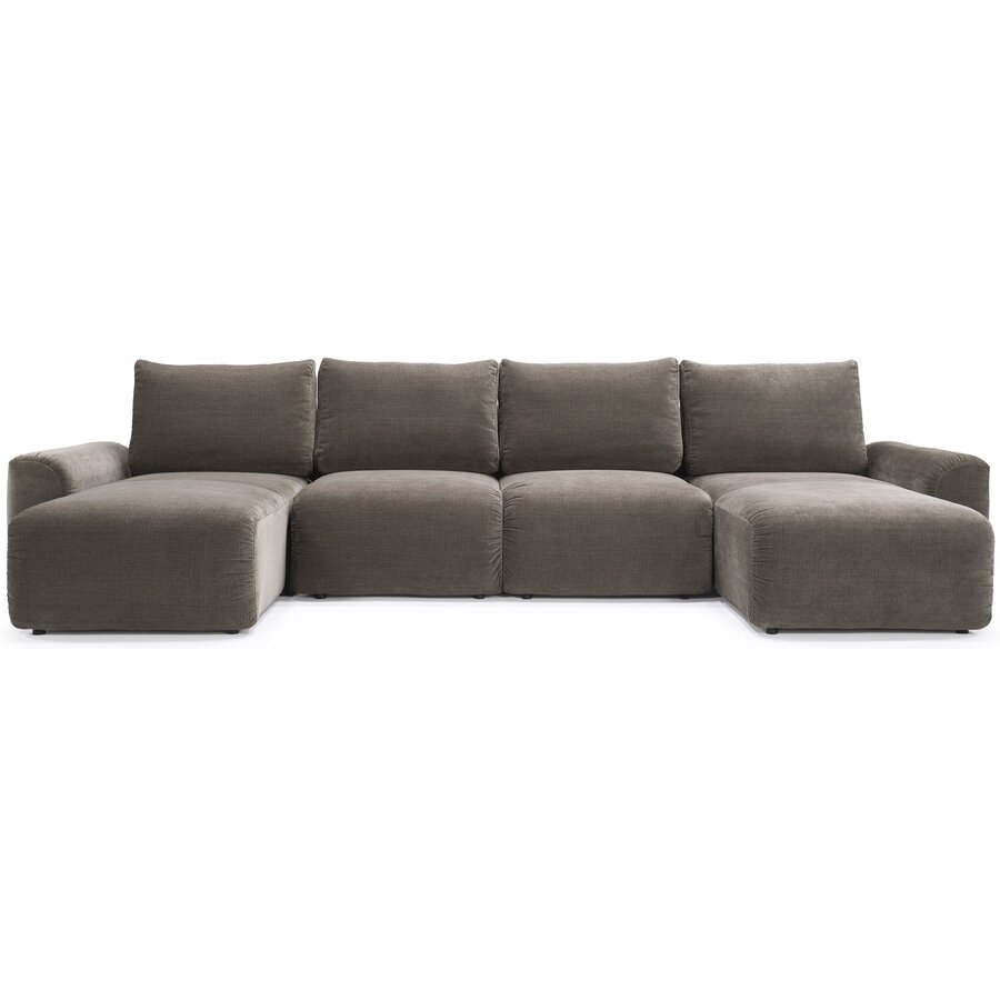 Norum Cederbruin U-Vorm Slaapbank Chunky Armleuningen Norum Cederbruin U-Vorm Slaapbank Chunky Armleuningen