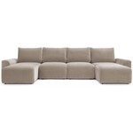 Innovation Living Norum Mocha U-Vorm Slaapbank Chunky Armleuningen Innovation Living Norum Mocha U-Vorm Slaapbank Chunky Armleuningen