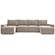 Norum Mocha U-Vorm Slaapbank Chunky Armleuningen Norum Mocha U-Vorm Slaapbank Chunky Armleuningen