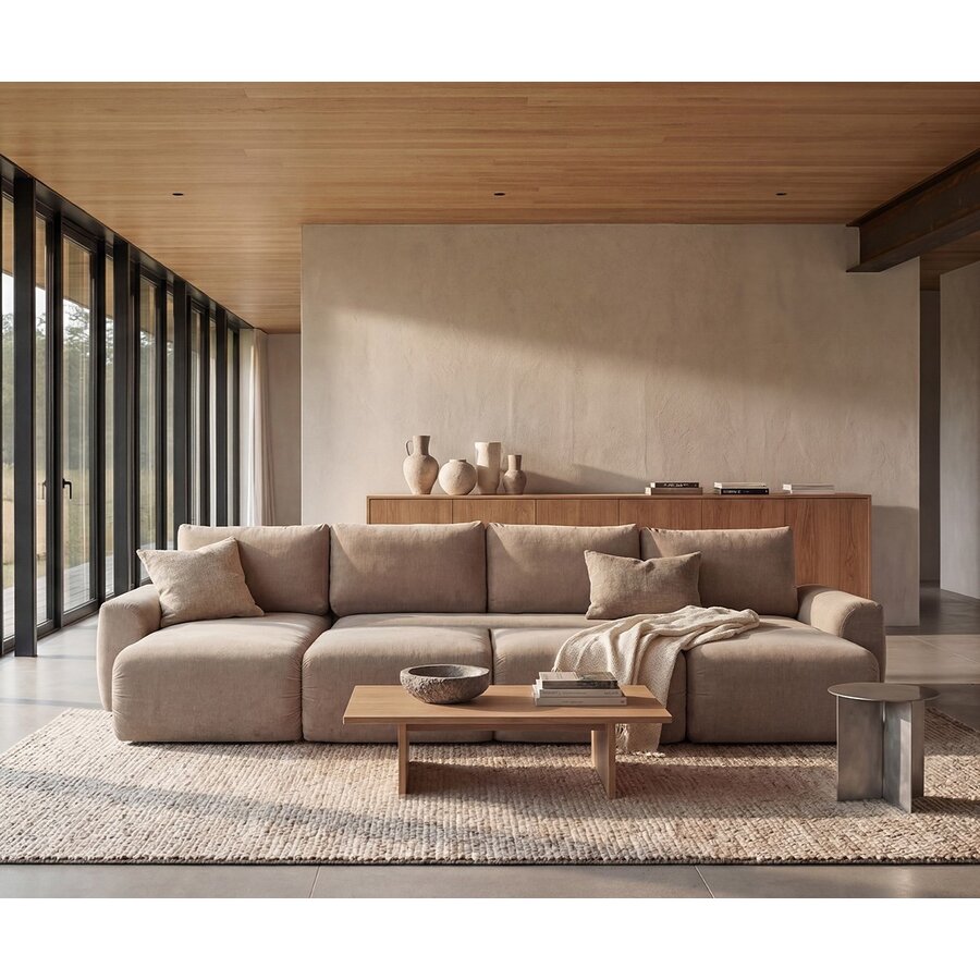 Norum Mocha U-Vorm Slaapbank Chunky Armleuningen Norum Mocha U-Vorm Slaapbank Chunky Armleuningen