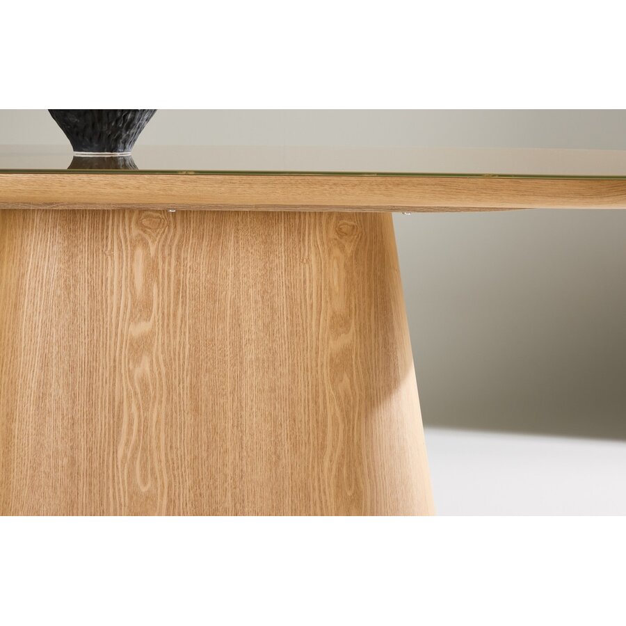 Castor 200 cm Ovale Eettafel Natural/Glas Castor 200 cm Ovale Eettafel Natural/Glas