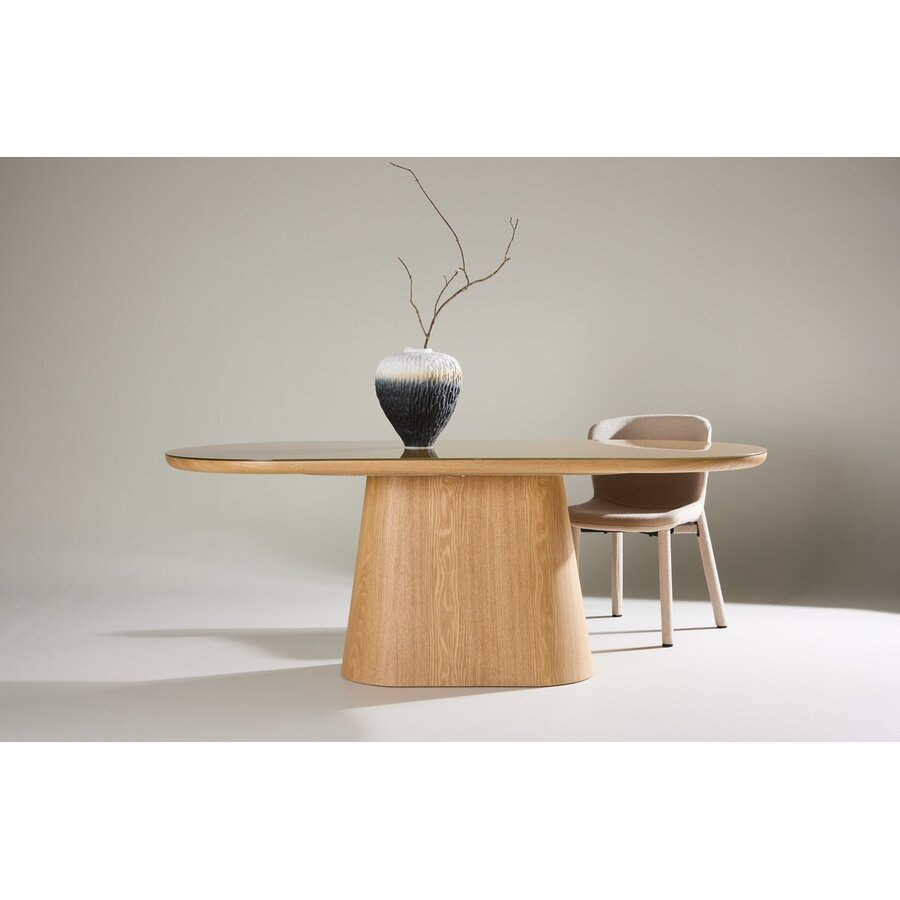 Castor 200 cm Ovale Eettafel Natural/Glas Castor 200 cm Ovale Eettafel Natural/Glas