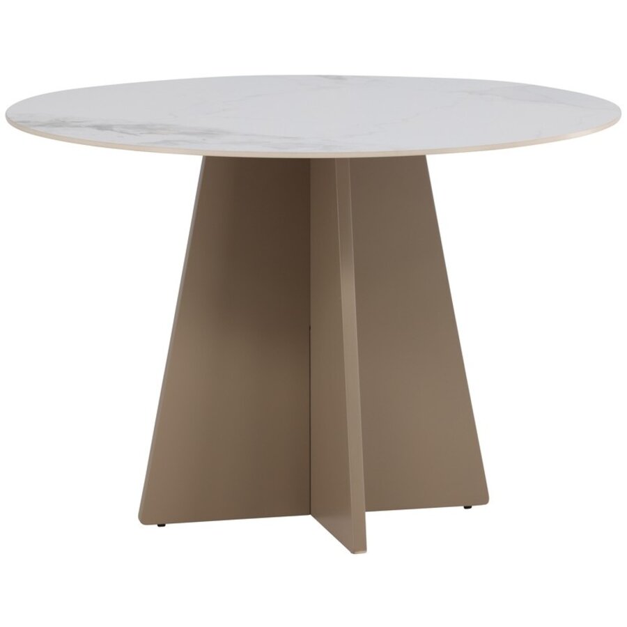 Bootcut Marmerlook/Beige Eettafel Rond Ø110 cm Bootcut Marmerlook/Beige Eettafel Rond Ø110 cm