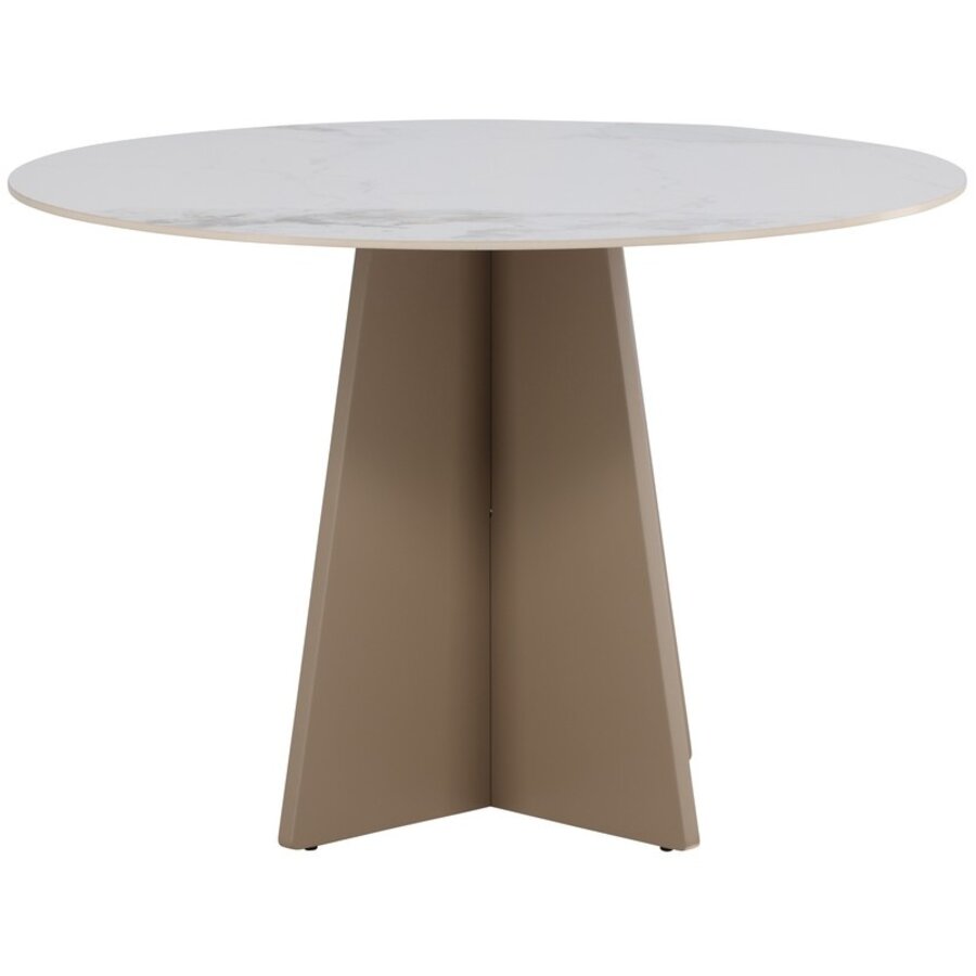 Bootcut Marmerlook/Beige Eettafel Rond Ø110 cm Bootcut Marmerlook/Beige Eettafel Rond Ø110 cm
