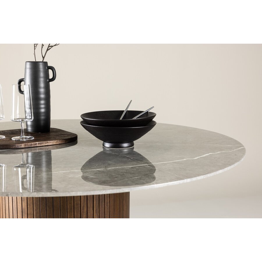 Austin Marmerlook/Glas Eettafel Rond Ø120 cm Austin Marmerlook/Glas Eettafel Rond Ø120 cm