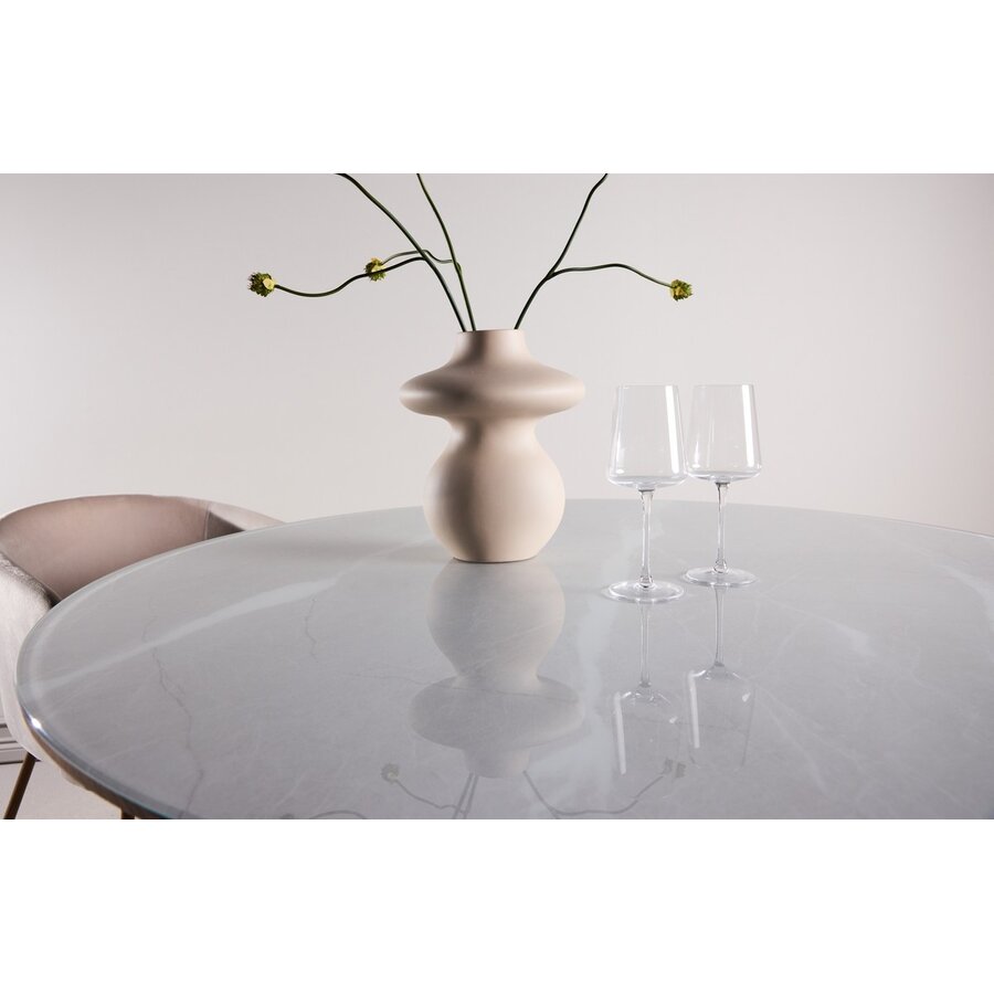 Härön Wit/Glas Eettafel Rond Ø120 cm
