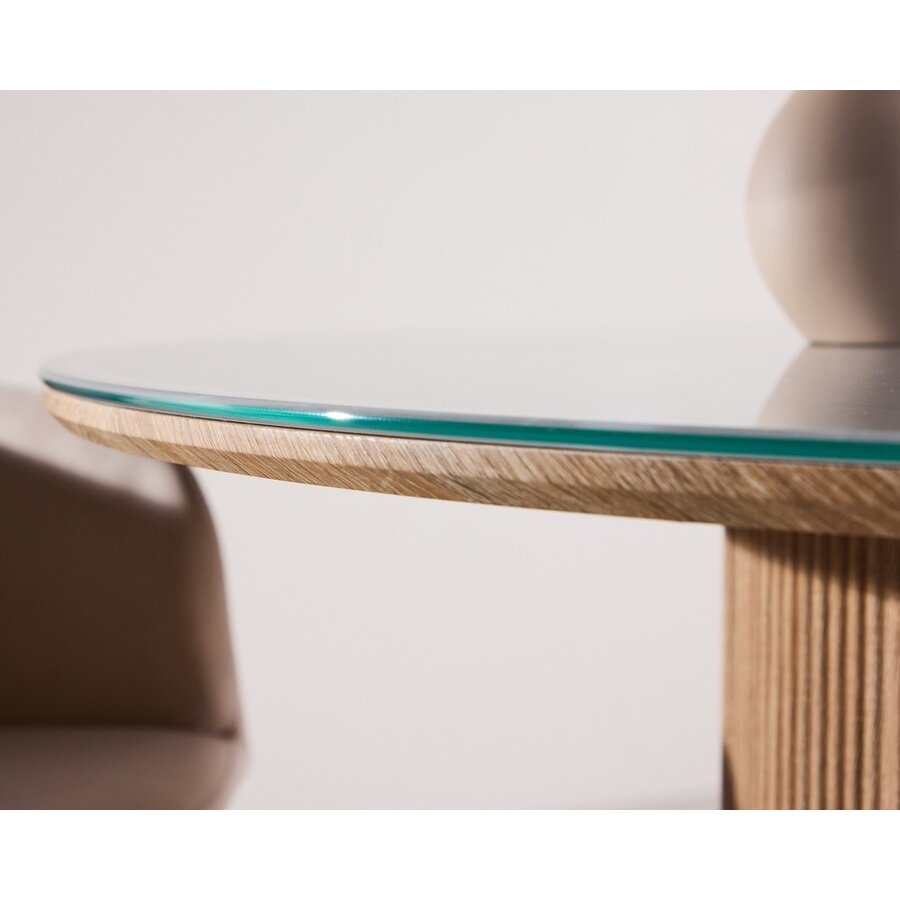 Härön Wit/Glas Eettafel Rond Ø120 cm