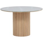 Hjem Interiors Härön Wit/Glas Eettafel Rond Ø120 cm