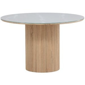 Hjem Interiors Härön Wit/Glas Eettafel Rond Ø120 cm Hjem Interiors Härön Wit/Glas Eettafel Rond Ø120 cm