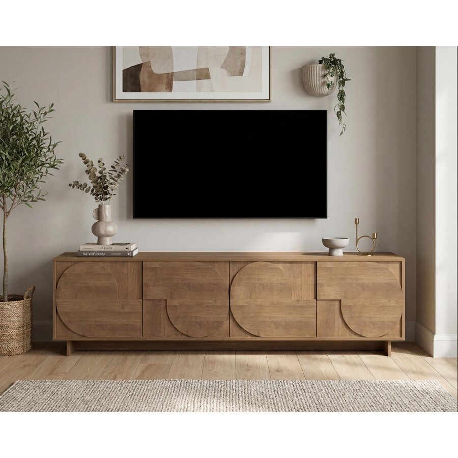 Zen Mercure Eiken TV Meubel met 4-Deuren