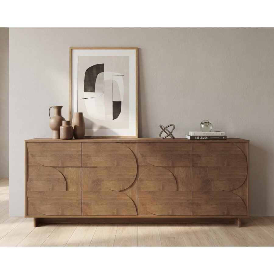 Zen Walnoot Dressoir met 4-Deuren
