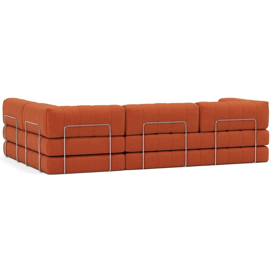 CozyPad Roest Oranje L-Vormige Hoekslaapbank CozyPad Roest Oranje L-Vormige Hoekslaapbank