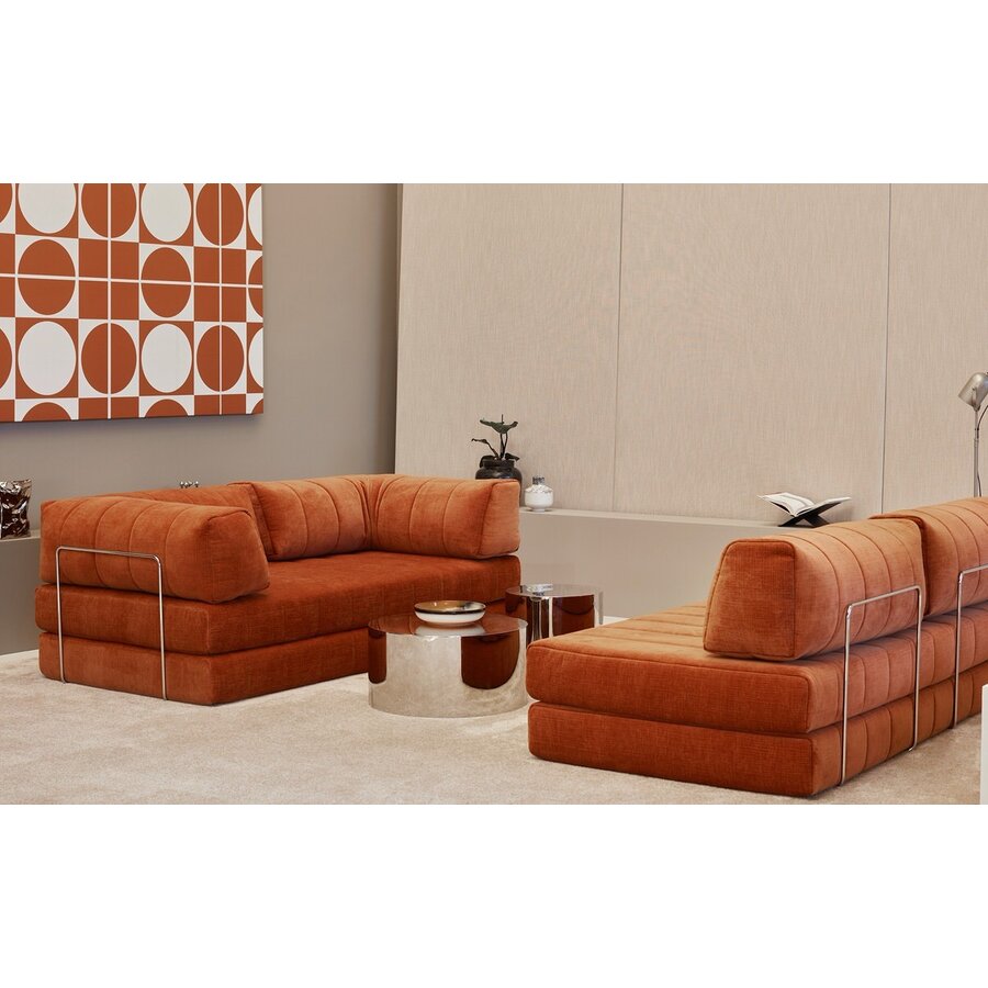 CozyPad Roest Oranje L-Vormige Hoekslaapbank CozyPad Roest Oranje L-Vormige Hoekslaapbank