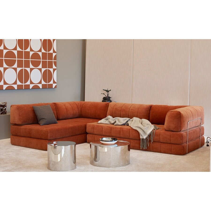 CozyPad Roest Oranje L-Vormige Hoekslaapbank CozyPad Roest Oranje L-Vormige Hoekslaapbank